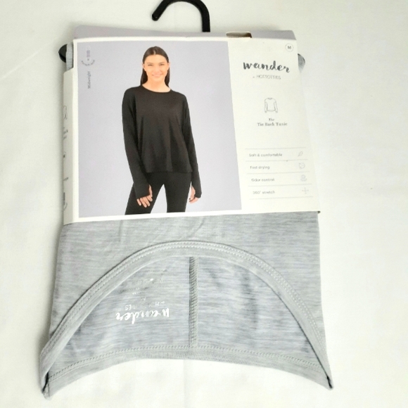 Wander By Hottotties Women's Tie Back Tunic in Gray Size M - Picture 3 of 7